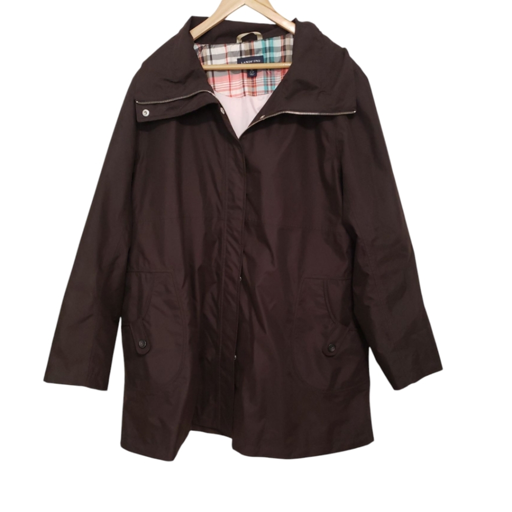 Lands End Women's Chocolate Brown Jacket Size XL